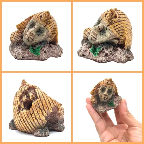 M2cbridge Aquarium Decor Castle Shipwreck Ornament Underwater Landscape(Egyptian Pyramid + Pharaoh) - color: Egyptian Pyramid + Pharaoh
