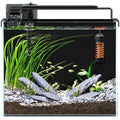 3 Gallon Fish Tank Aquarium Kit with Filter, Heater, LED Light with Timer, Siphon Vacuum Cleaner, Lid, Self-Cleaning Glass Rimless Betta Tank - size: 3 gallon with heater