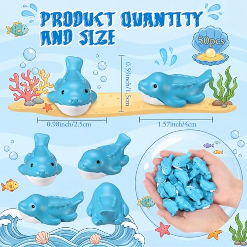 Geelin 50 Pcs Mini Resin Mosasaurus Figurines Tiny Resin Figurines Small Sea Dinosaur Ornament Charms Figure Tiny Ocean Animals Crafts for Dollhouse Landscape Aquarium Garden Desktop Ocean Party