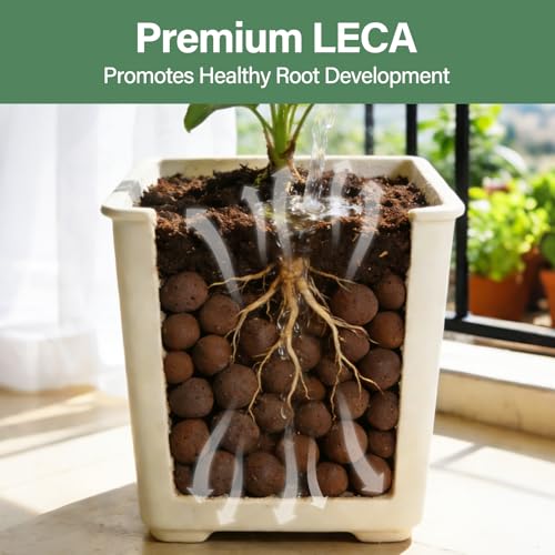 Halatool 8LB Clay Pebbles for Plants 4mm-16mm Lightweight Hydroton Leca Balls for Indoor Potted Plants Hydroponics Gardening Orchids Drainage Decoration Aquaponics - color: 8LB