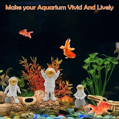 Astronaut Fish Tank Decorations – Unique Aquarium Ornaments for Aquatic Exploration – Safe & Non-Toxic Resin Space Decor for Freshwater & Saltwater Tanks – Fun Aquarium Accessories for Fish & Shrimp