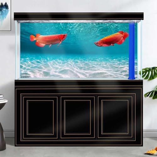 30X18IN Natural Undersea Aquarium Background, Undersea Beach Fish Tank Background, with 8 EVA Double-Sided Tape - color: Sea, size: 30X18in/75X45cm