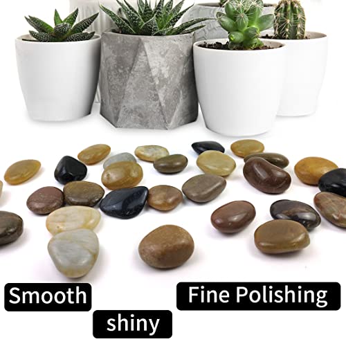 10LB High Polished Colorful River Rocks,1-2.2 Inch Mixed Color Pebbles for Garden Landscaping, Decorative River Rocks for Fish Tank, Aquarium, Vase Filling, Outdoor Decorative River Rocks - size: 10LB, style: Mixed Color
