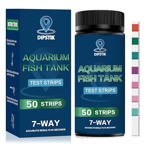 Aquarium Test Strips, 7-Way Aquarium Test Kit for Freshwater Saltwater,50 Strips Quick and Accurate Fish Tank Pond Test Strips,Test Nitrate, Nitrite, Chlorine,Hardness,Alkalinity, Carbonate, Ph - color: 7 WAY-50ct