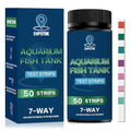 Aquarium Test Strips, 7-Way Aquarium Test Kit for Freshwater Saltwater,50 Strips Quick and Accurate Fish Tank Pond Test Strips,Test Nitrate, Nitrite, Chlorine,Hardness,Alkalinity, Carbonate, Ph - color: 7 WAY-50ct
