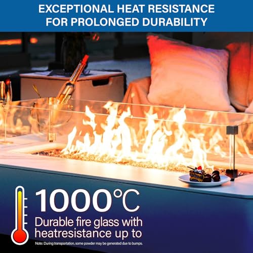 NUPICK 10 Pound Fire Glass, 1/2 Inch Reflective Fire Pit Glass, Tempered Firepit Glass Rock for Propane or Natural Gas, Glass Rocks for Fire Pit Table or Fireplace, Pacific Blue Reflective - color: Pacific Blue Reflective, size: 10 Pound (1/2")