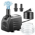 Submersible Pump, Small Fountain Pump with Tubing, Submersible Water Pump for Aquarium Fish Tank Indoor or Outdoor Pond Fountain Hydroponics Statuary (25W 400GPH, No Led Light)