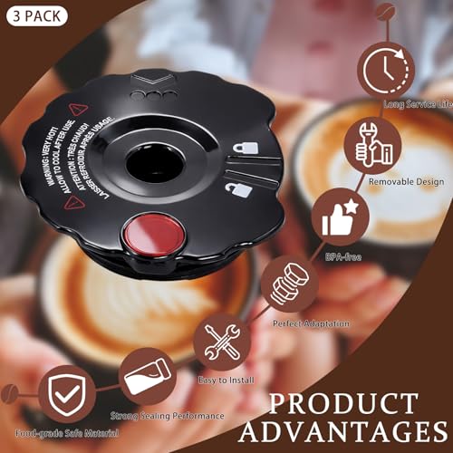 Podoy 119367 Reusable Coffee Filter Cover Lid Compatible with Keurig My K-Cup 2.0 Series K200 K250 K300 K350 K400 K450 K460 K475 K500 K550 K560 K575 Brewers (3 Pack)