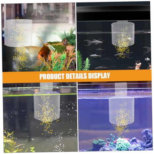 Fish Tank Feeding Ring Acrylic Fish Food Organizer Anti-Scatter Feeding Supply 80-Hook for Betta Shrimp Turtle Aquariums Beginner