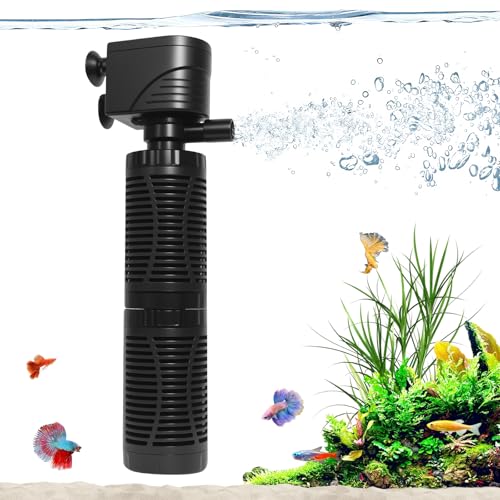 20W Submersible Aquarium Filter for 50–120 Gallon Fish Tanks, Quiet Operation Internal Pump, Energy Efficient, Easy to Install & Maintain, for Freshwater or Saltwater, Comes with Sponge Filter - size: 20W for 40-50 Gallon Tanks