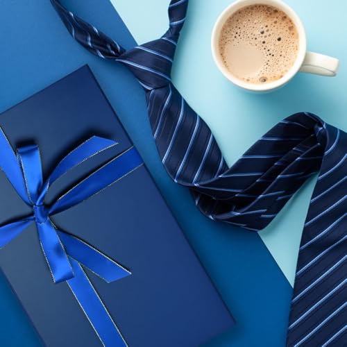 LIFELUM Navy Blue Birthday Gift Box for Men 13.8 x 8.3 x 4.4 inch, Groomsmen Proposal Gift Box for Presents with Lids Ribbon,Card,Shredded Paper Filler - color: Navy Blue, size: 1 count (Pack of 1)
