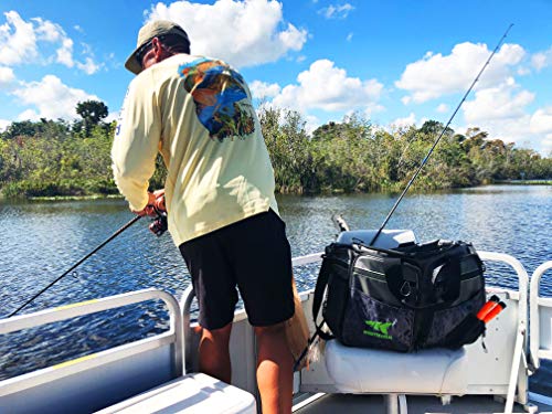 KastKing Fishing Gear & Tackle Bags - Saltwater Resistant Fishing Bags - Fishing Tackle Storage Bags - color: B2: Large-Lunker(Without Trays, 19.7"x13"x10.6")-Blackout