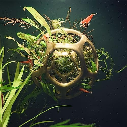 Maze Shrimp Hide | Baby Shrimp Protector & Swim-Through Hideout – Aquarium Plant Holder & Fish Tank Decor with Suction Cup (Clear White, Mini) - color: Clear White, size: Mini