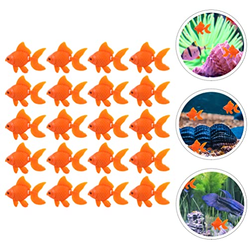 POPETPOP Dining Table Decor 50Pcs Artificial Goldfish Ornament Mini Fish Model Moving Floating Fake Ocean Animal Figurines for Aquarium Tank Decorations Net Decorative