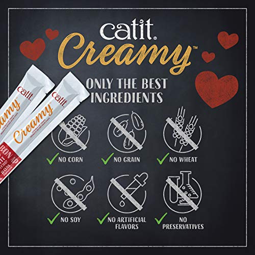 Catit Creamy Lickable Cat Treat, Healthy Cat Treat, Chicken & Shrimp, 50 Pack, 0.5 Ounce (Pack of 50) - size: 0.5 Fl Oz (Pack of 50)
