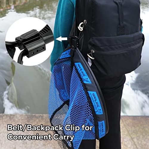 SANLIKE Collapsible Telescopic Floating Fishing Net forFreshwater Saltwater - color: Blue, size: S-carbon fiber pole