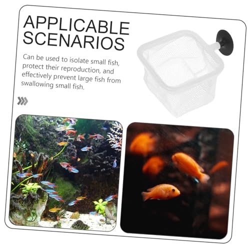 VANZACK 5pcs Fish Breeding Net with Cups Aquarium Separator Mesh for Shrimp and Fish from Adult Easy Installation for Peaceful Aquatic Environment