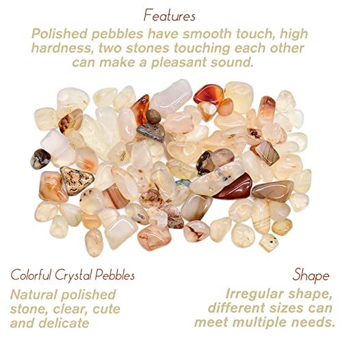 Halatool 1LB Crystal Pebbles 0.27"- 0.79" Natural Landscaping Pebbles Aquarium Gravel Decorative Polished Stone Suitable for Plants Home Decoration DIY Handmade Fish Tanks Vase Filler - size: 1 LB, style: Crystal Pebbles