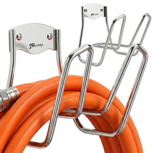JBscoop Garden Hose Holder - 2 Sets Wall Mount for Water Hose and Extension Cords
