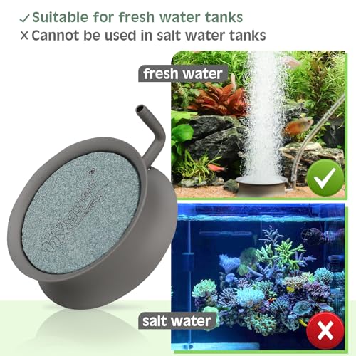 hygger Aquarium Air Stone Nano Bubble Stone Quiet Ultra High Dissolved Oxygen Diffuser Kit Stainless Steel Fish Tank Bubbler Nano Oxygen Air Stone for Aquarium Fish Tank and Hydroponics-2.2inch - size: 2.2inch