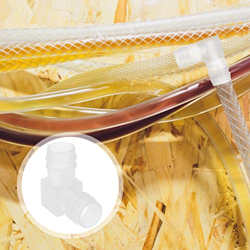 TEHAUX L-Shaped Hose Elbow Connector 1.49×1.49×0.62 in, 6-Pack Plastic Barb Fitting – Kink-Resistant 90° Flow Control for Garden, RV & Industrial Water Systems – for Outdoor Plumbing, Lab Tubing, Food