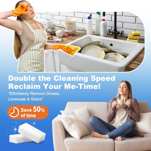 21-Pack Extra-Thick Melamine Sponges – 3.94" × 2.76" × 1.18" Durable Kitchen & Bathroom Cleaning Pads – Powerful, Non-Scratch, Water-Activated Magic Sponge - size: 21 Ct (Extra-Thick)