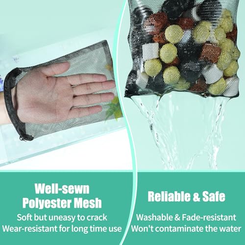 AQUANEAT 10pcs Aquarium Filter Media Bags, Fish Tank Coarse Mesh Bags with Plastic Zipper for Activated Carbon(5.5" x 8") - size: 5.5" x 8"