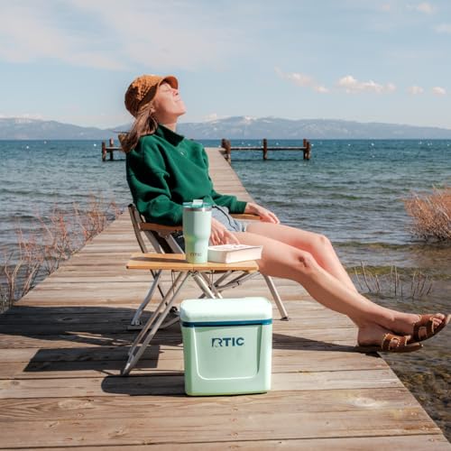 RTIC 8 QT Road Trip Personal Cooler, Small, Compact, Insulated, Portable Ice Chest Box for Food, Drink, Beverage, Beach, Camping, Picnic, Fishing, Boat, 12-Can Capacity - color: Fresh Mint/Marine