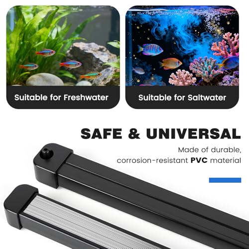 hygger Weighted Nano Mist Bubble Wall Bar, 23.6" Self-Sinking ABS Air Stone Strip with Gentle Oxygen Diffuser for Freshwater & Marine Aquarium, Hydroponics - size: 23.6 Inch