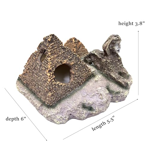 M2cbridge Aquarium Decor Castle Shipwreck Ornament Underwater Landscape(Egyptian Pyramid) - color: Egyptian Pyramid