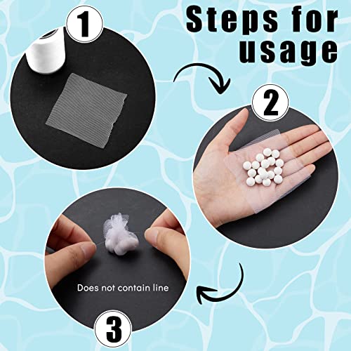Woanger 2 Rolls Fishing Soft Spawn Net 3'' x 157.5'' Spawn Sac Netting Sack Catfish Fishing Bait Mesh Holder Accessories for Roe Bags - color: White