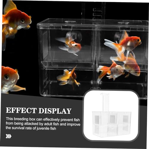 Levemolo Hanging Fish Breeding Box Isolation for Aquariums Suction Cup Design for Easy Installation Nursery for Fry Fish Wear Resistant