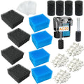 20 Pack Filter Media Kit Compatible with Fluval AquaClear AC20 Power Filter (5-20 Gallon), Includes 4 Foam Filters, 4 Carbon Sponge Filters, 4 Pack Ceramic Rings and 4 Intake Strainer Sponges - size: AC20 Series