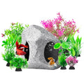 CousDUoBe 10Pcs Aquarium Hideaway Rock Cave Fish Tank Decorations quarium,Betta Toys Hideout Stones House,Safe and Non-Toxic Ceramic Fish Tank Ornaments