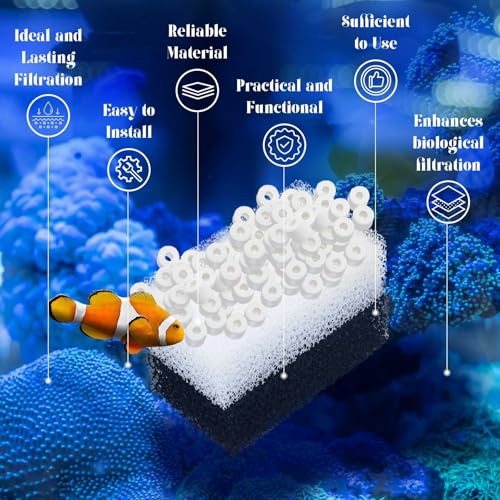 Threlaco 22 Pcs/4 Set of Three-Stage Filtration Fish Tank Filter Compatible with Aquaclear 30 Power Filter, Maintenance Kit, Foam Pads, Mesh Bags, Ceramic Rings, for 10- to 30-Gallon Aquariums - style: Aquaclear 30