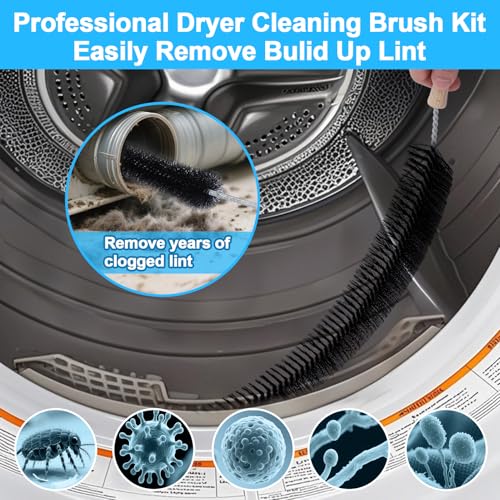 XANGNIER 5 Pack Dryer Vent Cleaner Kit,Flexible Dryer Lint Brush Vent Cleaner,Dryer Lint Trap Cleaning Tool,Laundry Room Essentials Lint Remover Accessories,Household Cleaning Tools - color: Multicolor