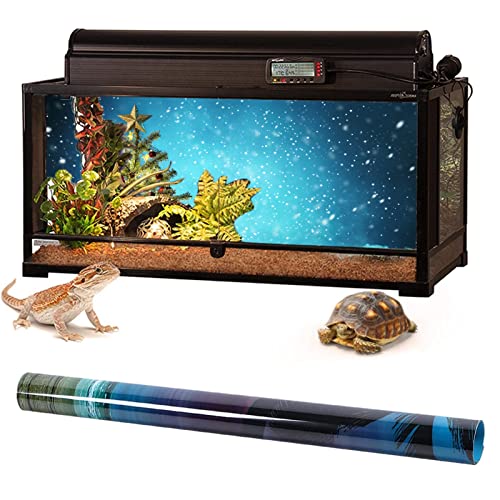 Christmas Aquarium Background Poster, Fish Tank Decorations Pictures 3D Effect PVC Adhesive Poster Christmas Tree Decor Paper Cling Decals Sticker,122x46 cm - size: 122x46 cm