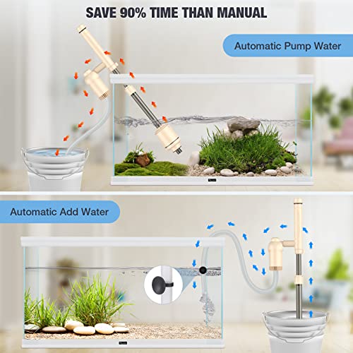 AKKEE Aquarium Vacuum Gravel Cleaner: Water Circulation, Beige