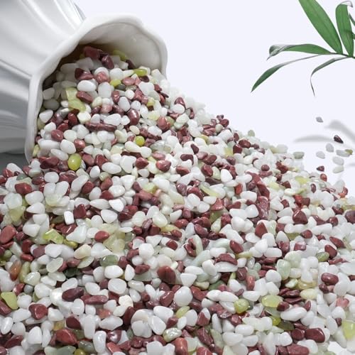 NUPICK 3 lbs Pebbles for Indoor Plants, 1/5 Inch Pea Gravel for Fish Tank, Polished Decorative Rocks for Succulent, Natural River Stones for Vases, Cactus, Landscaping, Bird Bath, Colorful Mixed - color: Colorful Mixed, size: 3 lb