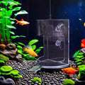 Fish Tank Feeding Tray Set with Suction Cups - Tube Supplies, Tank Divider, Breeder Box for Round Aquariums & Fish Bowls - Essential Aquarium Accessories