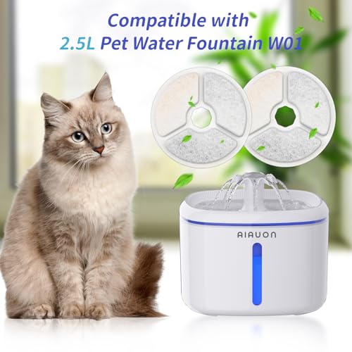 Cat Water Fountain Filter Replacement: 8Packs Cat Fountain Filter-Suitable for AIAUON 84oz/2.5L Pet Cat Fountain W01
