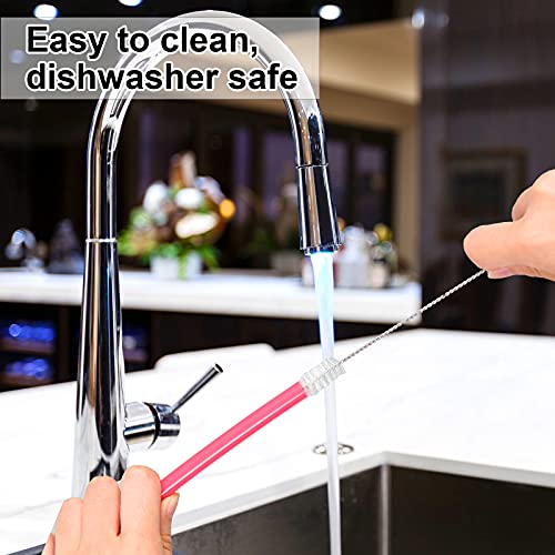 Reusable Straw Cleaning Brushes Bottle Test Tube Long Straw Cleaning Brush Nylon Washing Tool Reusable Bottle Brush in Different Size(White-Black,16 Pieces)