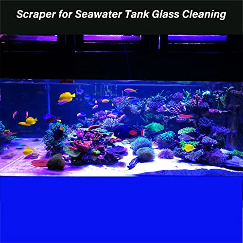 Vimvins Algae Scraper for Glass Aquarium, Long Handle Fish Tank Algae Scraper with 10 Blades, Essential Aquarium Cleaning Tool. - size: 25.6 Inch