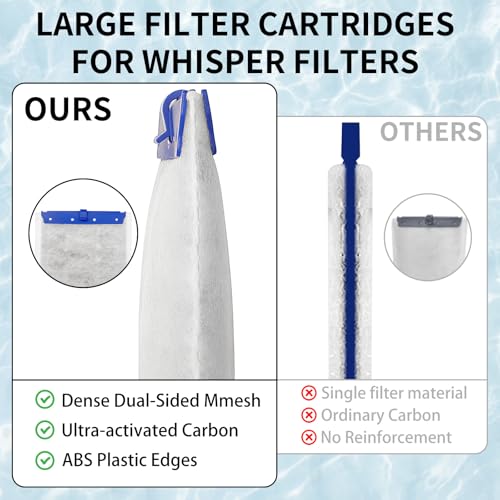 3-Pack Large Filter Cartridges for Tetra Whisper Bio-Bag Filters, Large Aquarium Replacement Filter Cartridge for Whisper 20i, 40i, IQ20/30/45/60, PF20/30/40/60 Power Filters - size: Large 3-Pack