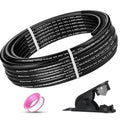 1/4" OD x 50FT DOT Air Line Tubing Kit Black SAE J844 PA12 Nylon Air Brake Hose with Cutter and Teflon Tape For Trailer Trucks RV Braking Systems or Fluid Transfer