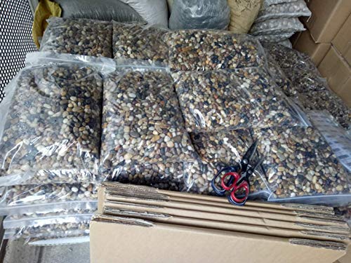 Voulosimi 40 LBS River Rock Stones, Natural Decorative Polished Mixed Pebbles Gravel,Outdoor Decorative Stones for Plant Aquariums, Landscaping, Vase Fillers - size: 40 LB
