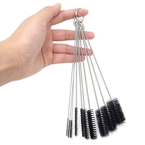 Honbay 10PCS 7.87Inch Nylon Tube Brush Set Cleaning Brush Set for Test Tube,Water Bottles, Drinking Straws, Eye Glasses, Keyboards, Jewelry Cleaning,etc