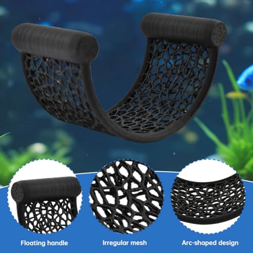 Bettas Fish Hammock Aquarium Floating Bettas Fish Skins with 3pcs Bett-a Fis-h Leaf Pad Floating Bett-a Hide & Shrimp Cave Hiding Feeding(Color:Blackwhite)