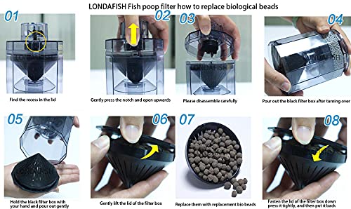 LONDAFISH Aquarium Fish Stool Suction Collector Fish Tank Filter Accessories Fish Poop Cleaner Filters