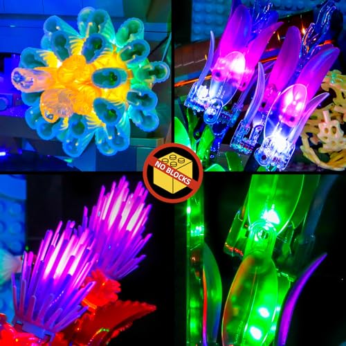 BrickBling LED Light Compatible with Lego Tropical Aquarium 10366, Decoration Lamp Compatible with Lego Tropical Fish Tank- Excluding Model (Colorful Version Light) - style: Colorful Version Light